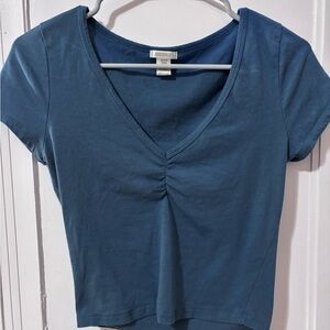 Bozzolo Women's Teal V-Neck Short Sleeve Top